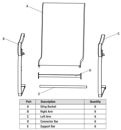 HAMPTON BAY Crestridge 7pc Dining Set - CHAIR PACKAGE CONTENTS