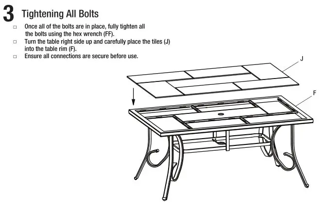 HAMPTON BAY Crestridge 7pc Dining Set - Table Assembly 2