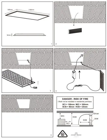 ROBUS RDL50406012UGR 01 50W LED Backlit Panel