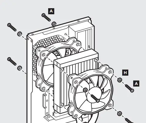 CORSAIR High Performance 120MM Liquid CPU Cooler User Guide - Install the AMD Fans and Radiator