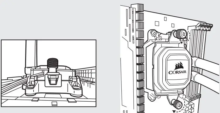 CORSAIR High Performance 120MM Liquid CPU Cooler User Guide - Install the Pump Unit