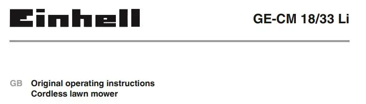 Einhell Cordless Lawn Mower Instructions