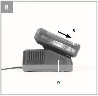 Einhell Cordless Lawn Mower Instructions - Charging the battery