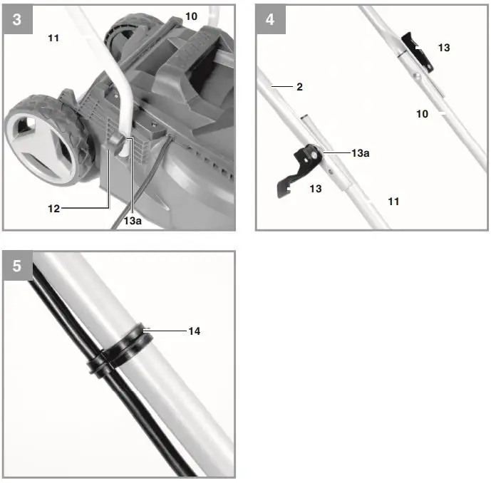Einhell Cordless Lawn Mower Instructions - Mounting the push bar