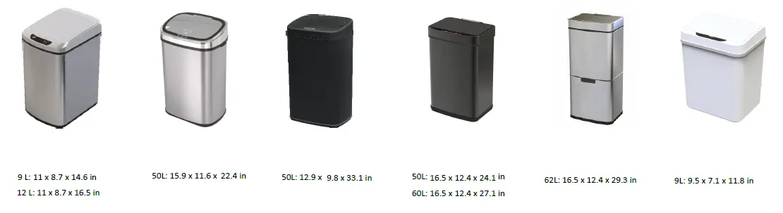 SANIWISE HTRASH12L-1 12-Liter 3.2-Gallon Trash Can with Sensor Lid in Stainless Steel-fig1