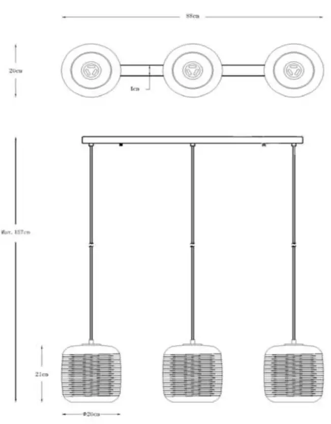 LUCIDE ERYN Flush Pendant Light-1