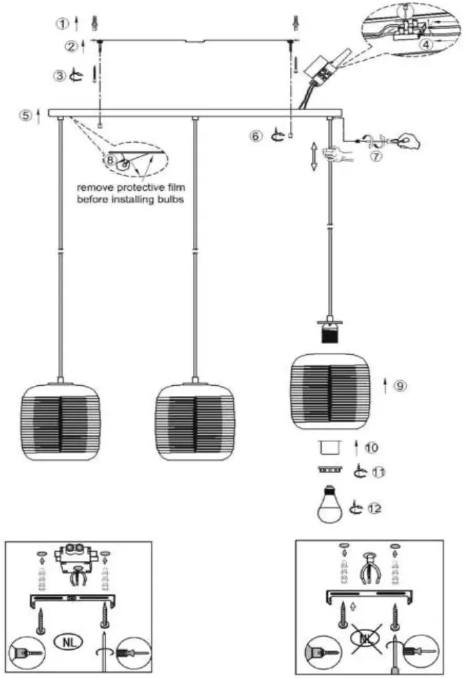 LUCIDE ERYN Flush Pendant Light-2