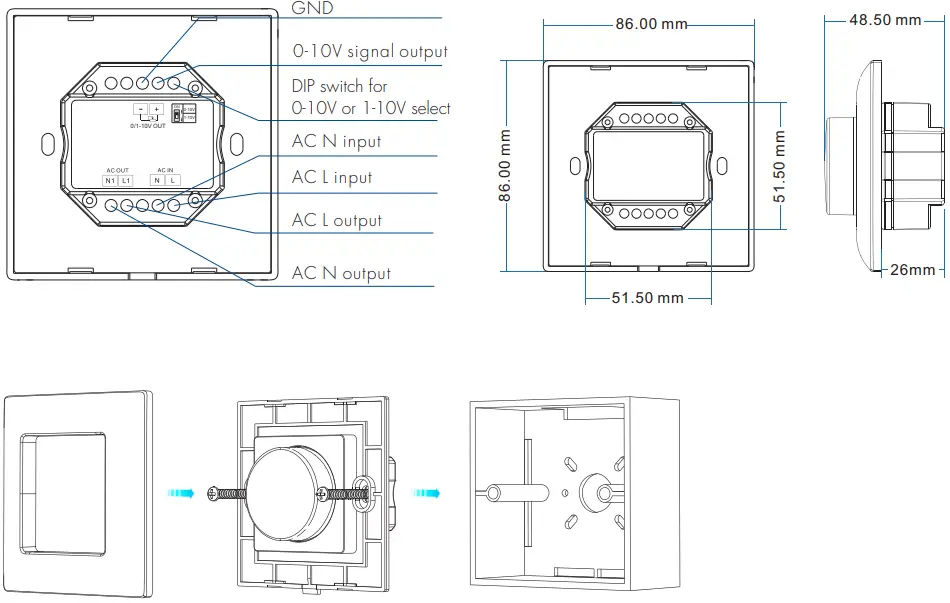 SKYDANCE-KL-0-1-10V-Rotary-Panel-Dimmer-FIG-2