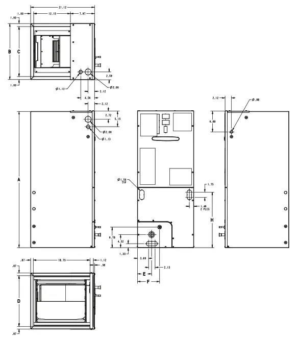 AMERISTAR A4AH4P36A1B30C 3 0 Ton Convertible Air Handler - fig