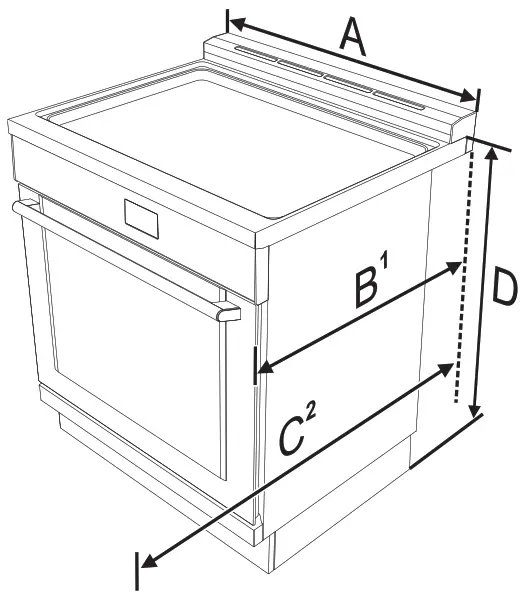 Electrolux ECFG3068AS 30 Inch Full Gas Range - Dimensions