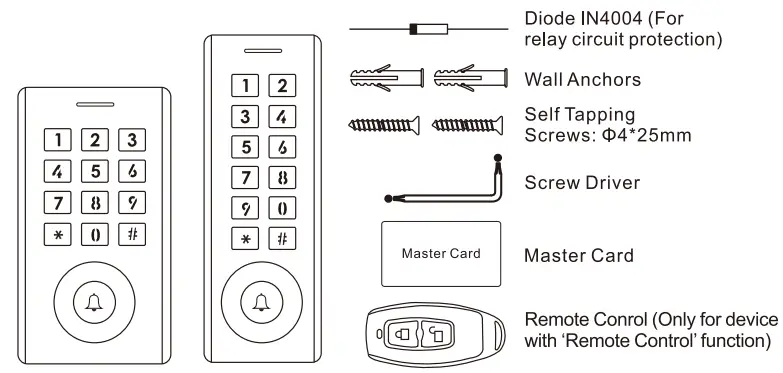 TELRAN 560918 Easy Keypad with Outdoor Doorbell 2
