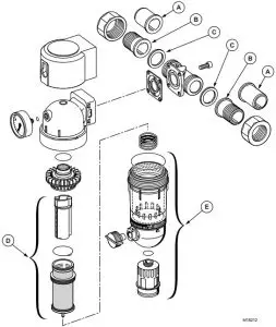 F74C Exploded View. parts are keyed to F74C Replacement parts List.