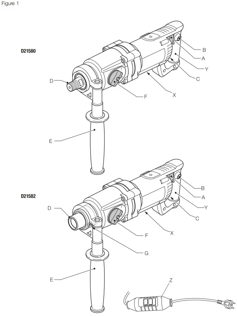 DEWALT D21580 Electric Diamond Drill - Figure 1