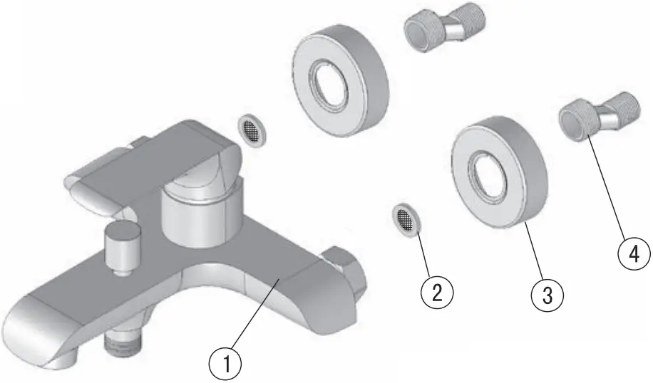 RAVAK Flat FL 022.00 Wall-mounted Bath Water Tap A02