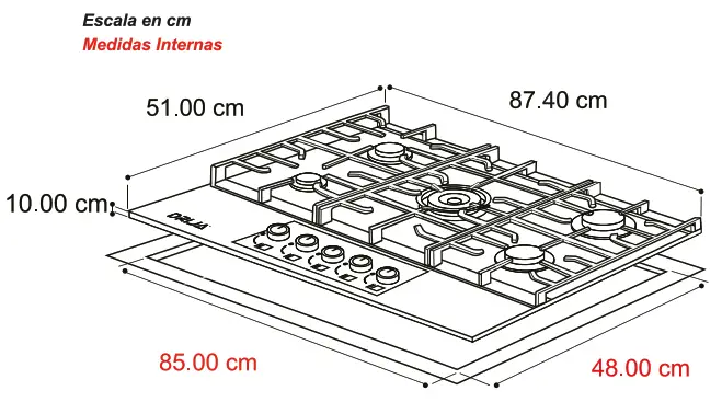 DRIJA Genova 90 Professionale Gas Stove Built In - fig1