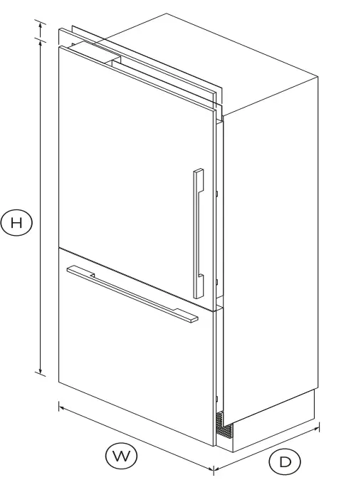 FISHER PAYKEL RS9120WLJ1 Integrated Refrigerator Freezer fig 1