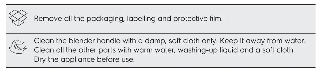 Electrolux E3HB1-880 UltimateTaste 300 Hand Blender - BEFORE FIRST USE