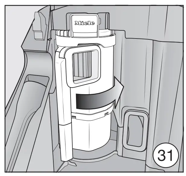 Miele HS16 Canister Vacuum Cleaner Cleaning the pre-filter