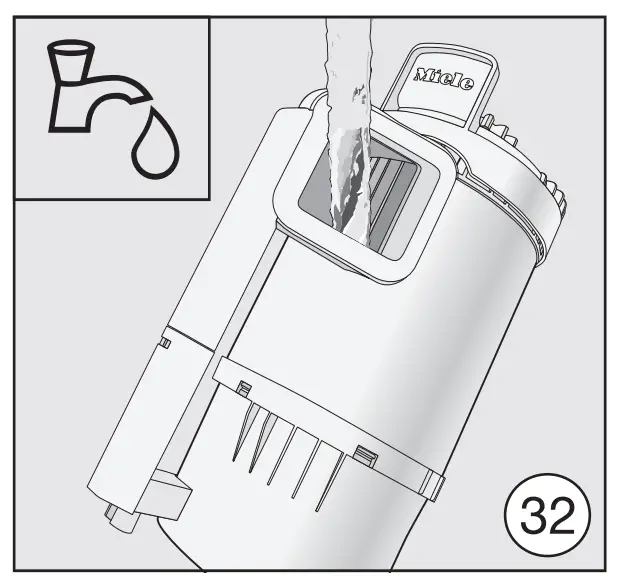 Miele HS16 Canister Vacuum Cleaner Cleaning the pre-filter