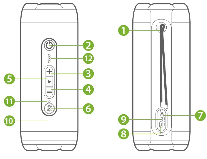 klipxtreme Oryx KBS-600 Portable Speaker with Bluetooth - Product overview