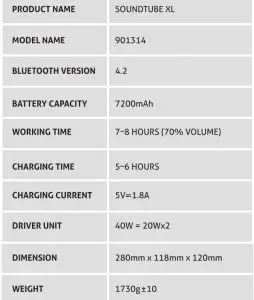 FIG 10 PRODUCT SPECIFICATIONS