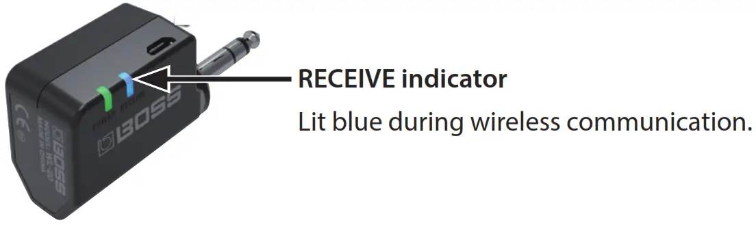 BOSS WL 20 WL 20L Wireless System - RECEIVE indicator