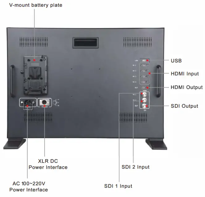 ViewZ VZ-238PM-HDR 24inch 4K HOR Multi View Video Production Monitor - Control Panel 1