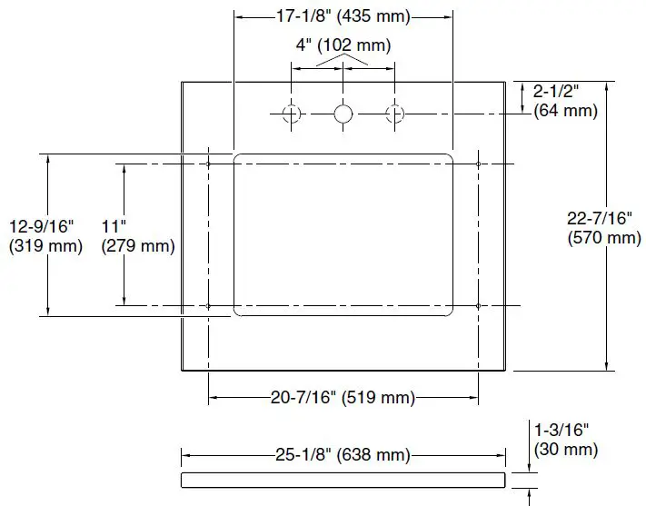 KOHLER-K-28246-ilestone-25-In-Quartz-Vanity-Top-with-Rectangular-Cutout-FIG-1 (2)