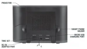 Homedics SS-5080 SoundSpa Recharged Projection Alarm Clock with Temperature Sensor Instruction Manual and Warranty Information