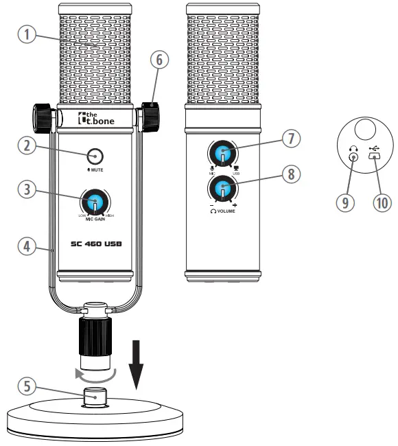 thomann SC 460 USB Studio Condenser USB - Operating