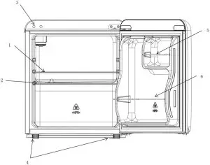 TEMPTECH VINT450RED Vintage Minibar - PARTS & FEATURES