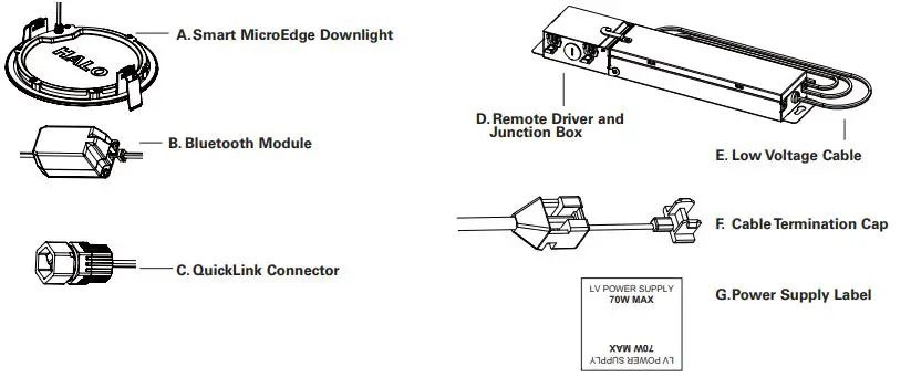 COOPER Lighting HLB QL6 MicroEdge QuickLink Low Voltage Kit Instruction Manual - Packaging Contents
