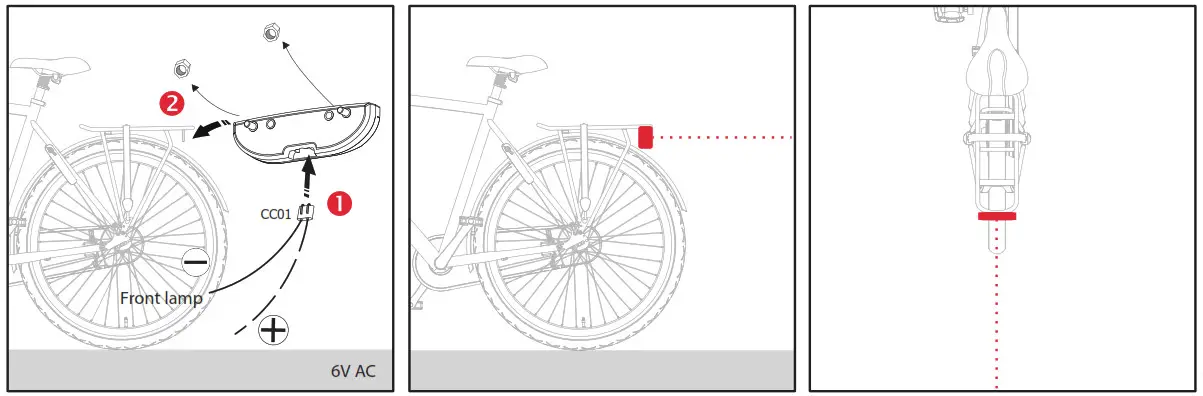 spanninga QVDYNRLAM SOLO Solo Dynamo Safe Stop Rear Light