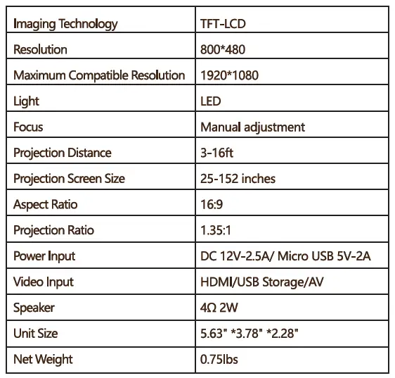 vamvo -MLP-110 -Video -Projector -29