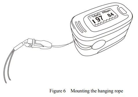 CONTEC CMS50NA Pulse Oximeter - Mounting the hanging rope