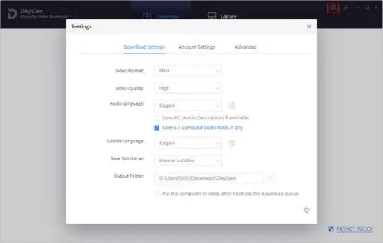 Customize Download Settings