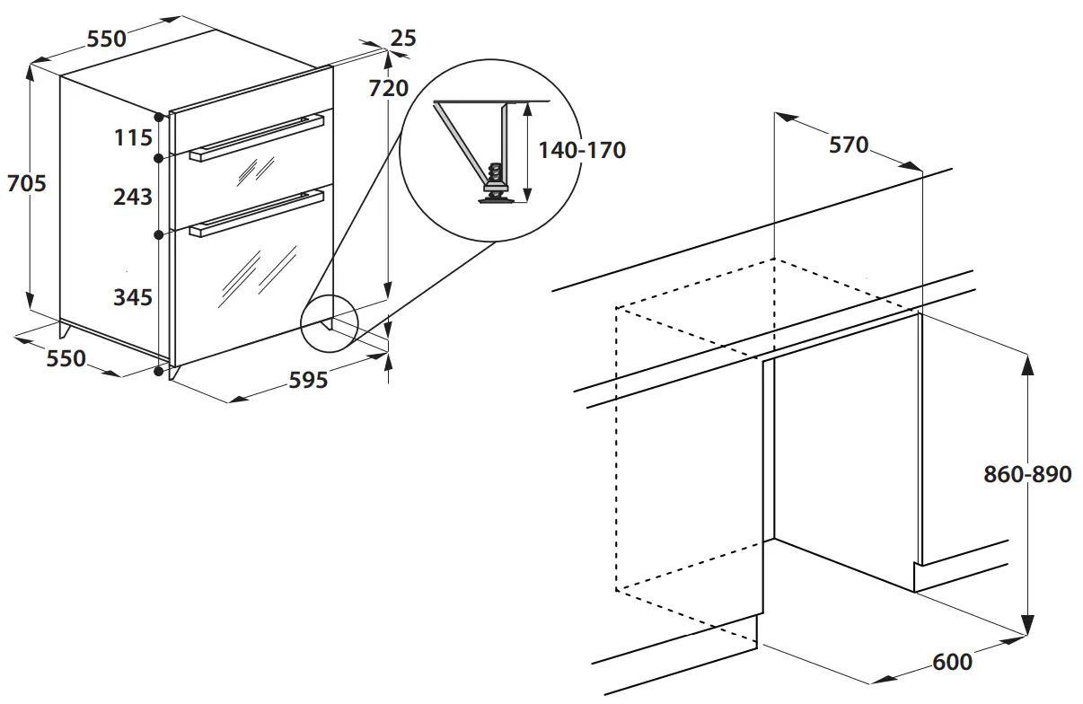 Whirlpool DU2540IX Hotpoint Class 2 Built Under Electric Double Oven - Fig 3