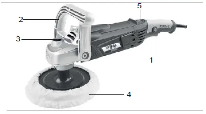 TOTAL TP1141806 1400W Industrial Angle Polisher - Product description