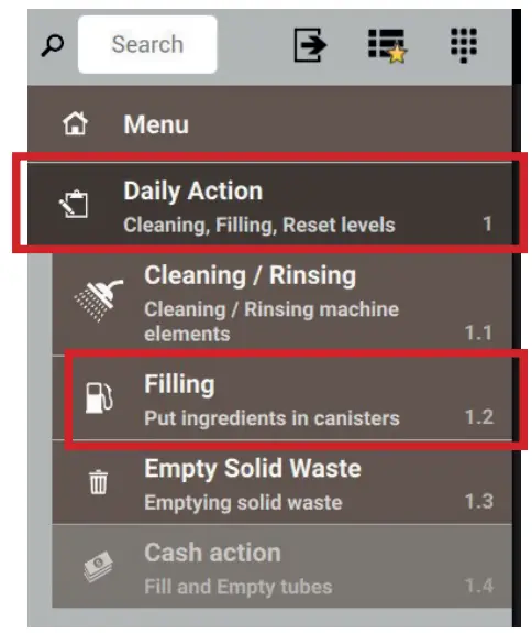 Filling Up Coffee Ingredients