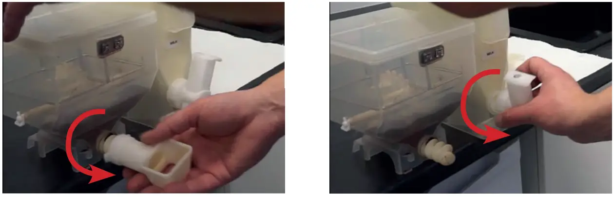 Cleaning the the Elbows of the Soluble Ingredients Canisters