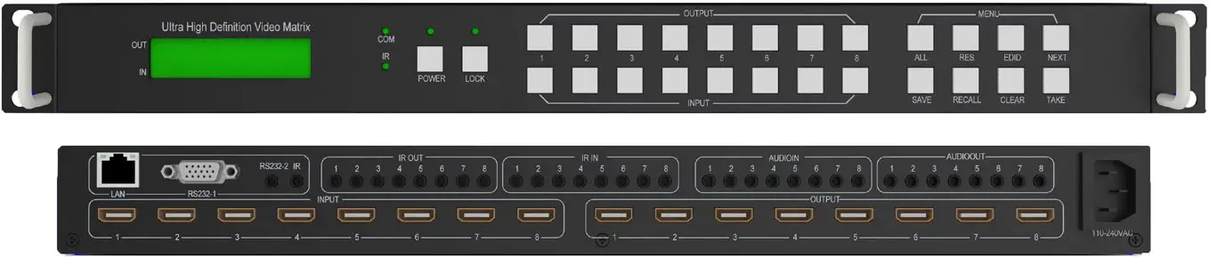 Paugge Ent-vwmxs20b8x8 8×8 Hdmi Matrix Seamless Switch User Manual Paugge Ent-vwmxs20b8x8 8×8 Hdmi Matrix Seamless Switch User Manual