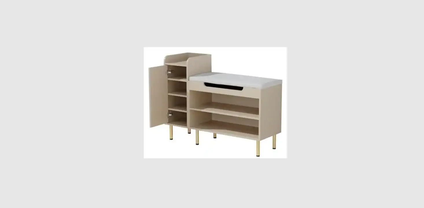 Fufu Gaga Drf-kf310016-01 Gold Shoe Storage Bench With 4 Closed Storage Racks And 2 Open Shelves Instruction Manual Fufu Gaga Drf-kf310016-01 Gold Shoe Storage Bench With 4 Closed Storage Racks And 2 Open Shelves Instruction Manual