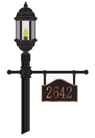 Signature Streetscapes Address Plaque Post - glass