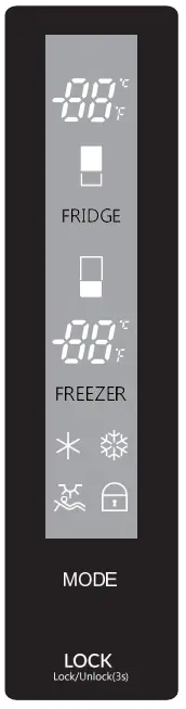 FORNO FFRBI1820-40SG 36 Inch French Door Refrigerator Freezer - CONTROL PANEL