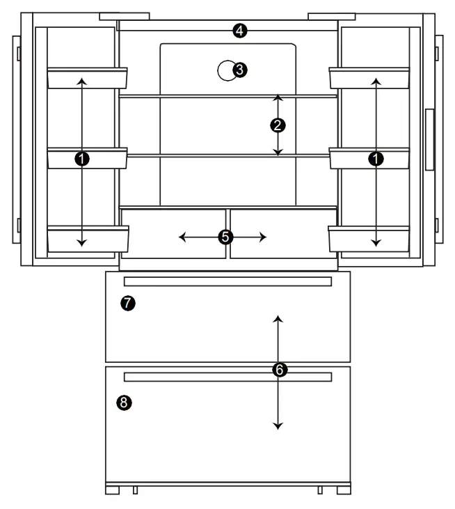 FORNO FFRBI1820-40SG 36 Inch French Door Refrigerator Freezer - diagram 1
