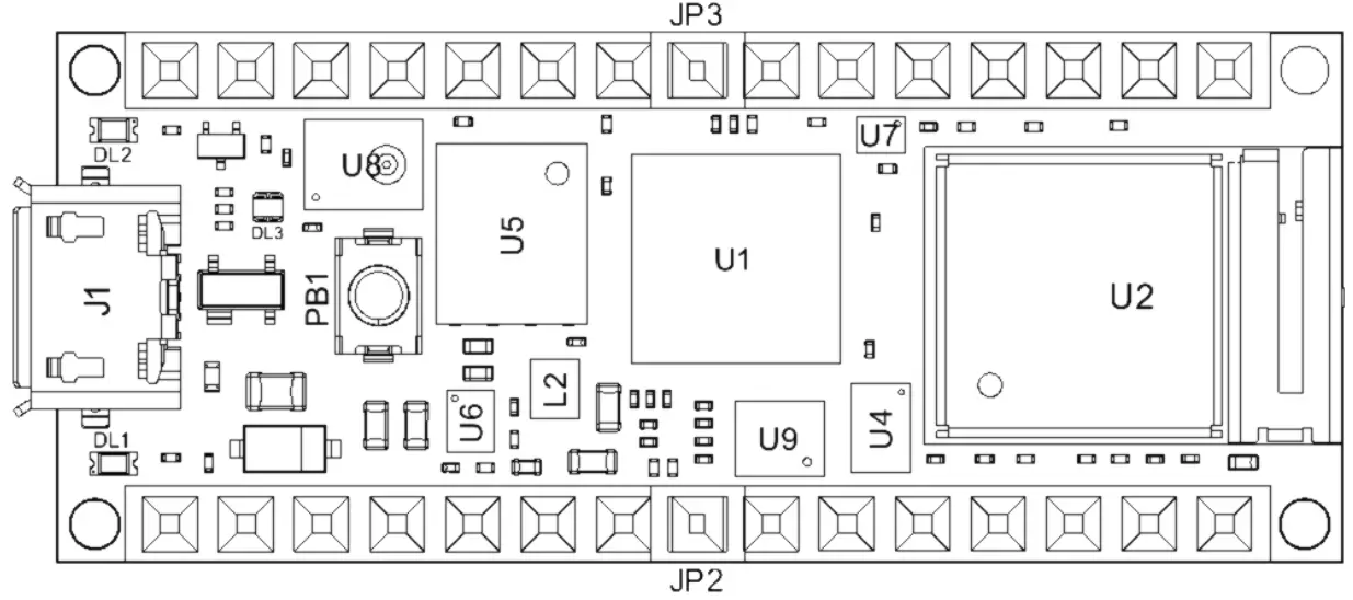 ARDUINO ABX00053 Nano RP2040 Connect Evaluation Board - Front View