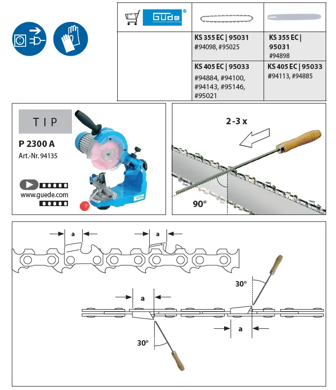 Gude KS Series Electric Chain Saw 14