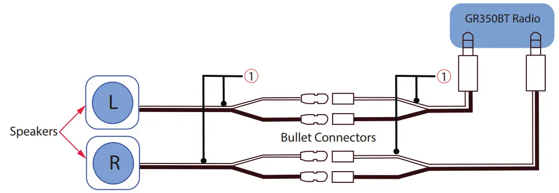 GME GR350 AM-FM IP54 Compact Marine Stereo - SPEAKER ADAPTOR LEADS