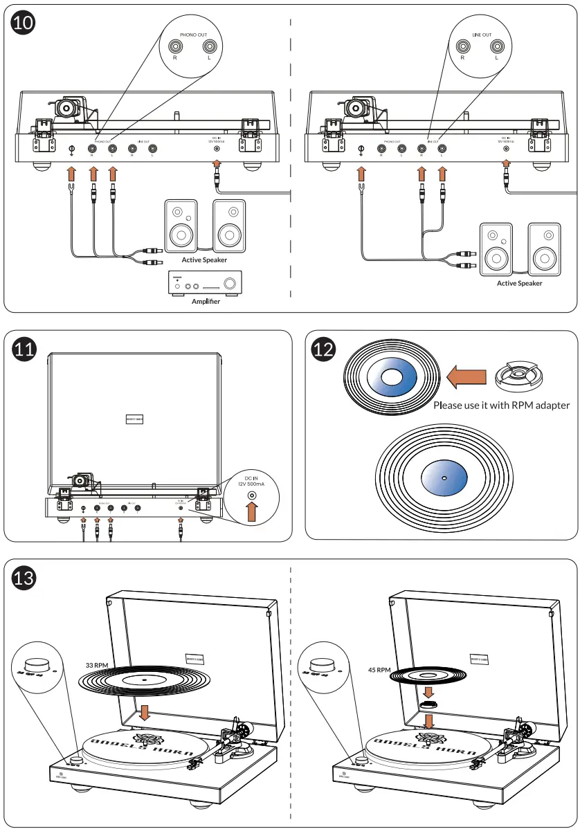 anGELS HORn HP H003 High Fidelity Bluetooth Turntable - fig 2