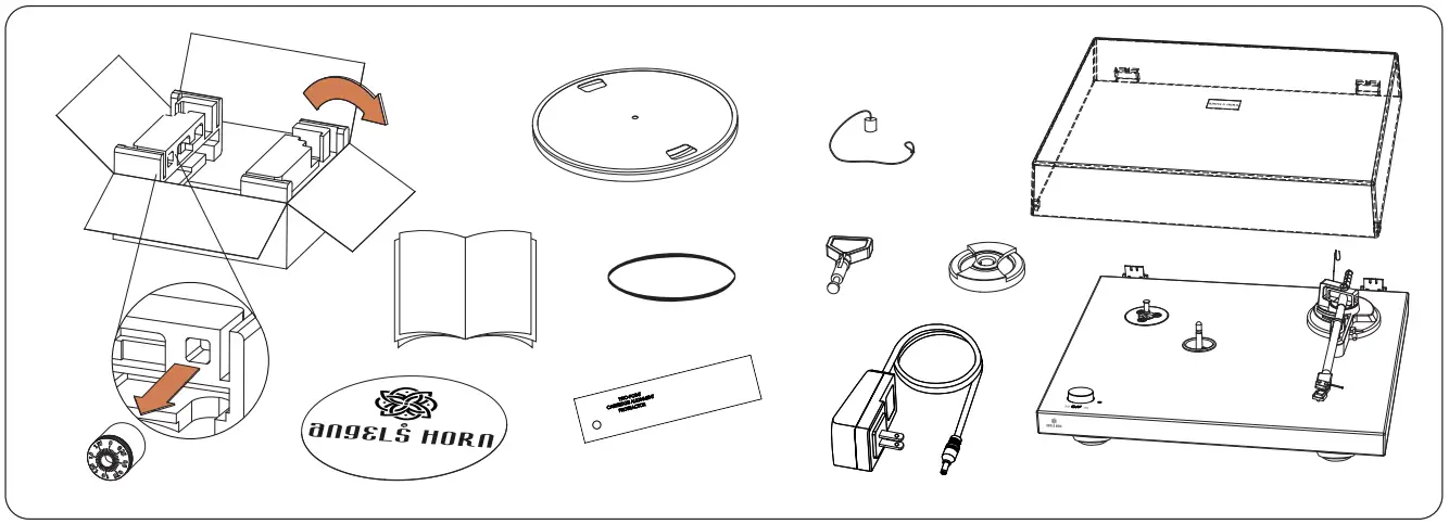 anGELS HORn HP H003 High Fidelity Bluetooth Turntable